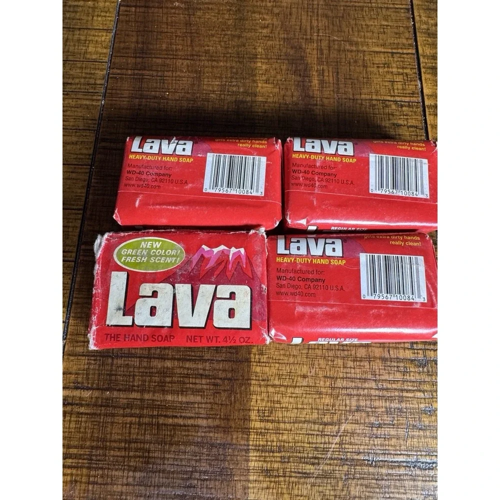 Vtg Lava Pumice 4 oz Bar Hand Soap X4‎ NIP NOS Lot Of 3 Plus 1 Green Bar